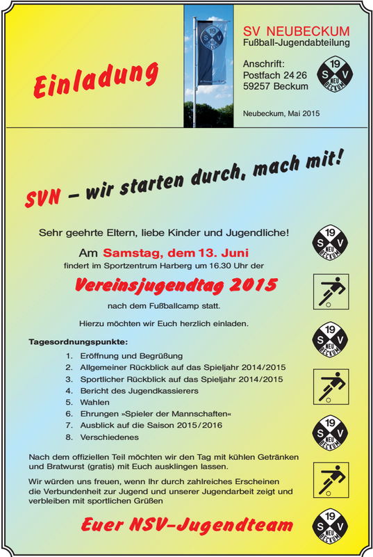 Vereinsjugendtag 2015